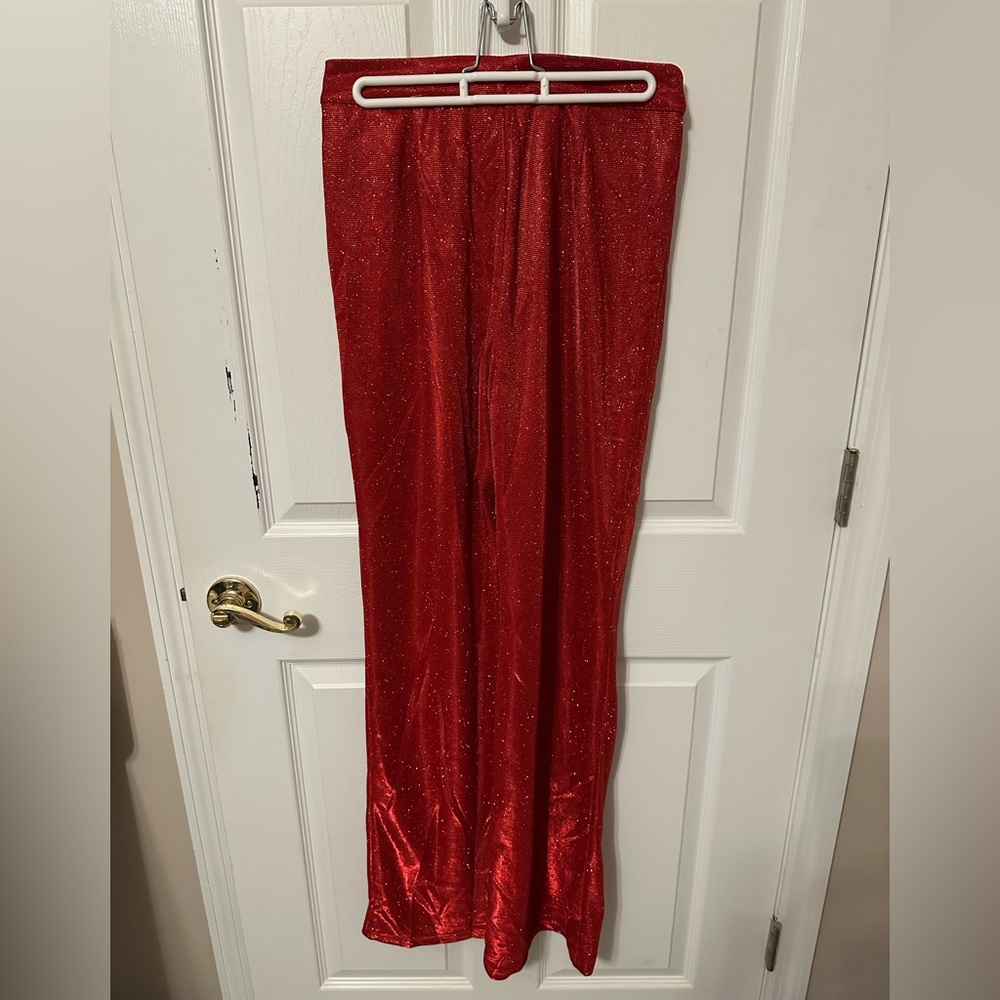 SLA The Label Red Glitter Suit Set 3 pcs Blazer Bra pants - Picture 10 of 12
